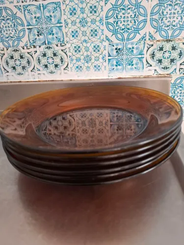 10 Pratos Duralex 5 fundos e 5 rasos! RELÍQUIA