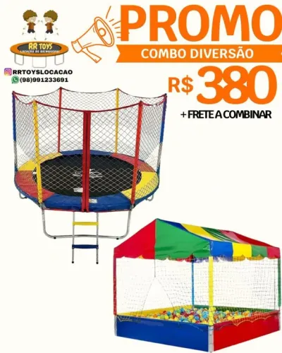 Aluguel de Pula Pula, Tobogã inflável 2x1, piscina de bolinha, triângulo pikler e outros