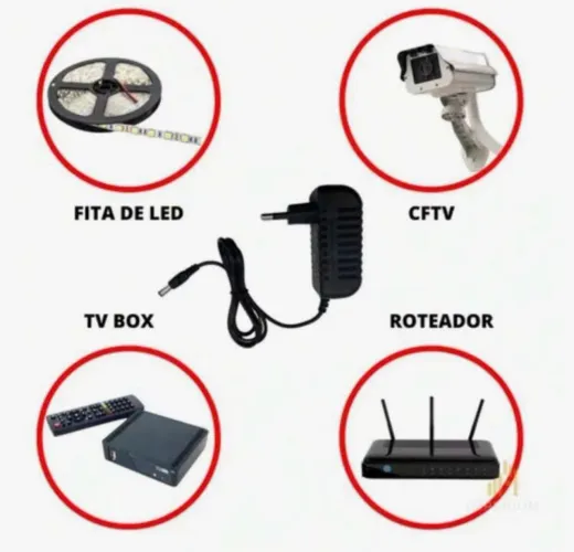 Fonte de Alimentação 12V para TV Box, Roteador, Câmera, Fita LED e muito mais!
