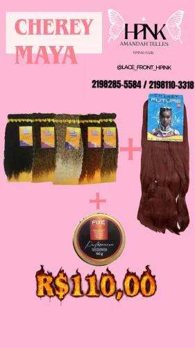 COMBO CABELO MAYA + JUMBO + POMADA KIT TRANÇA