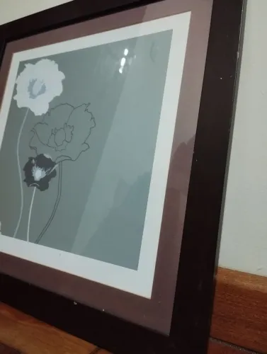 1 quadro com vidro e passepartout
