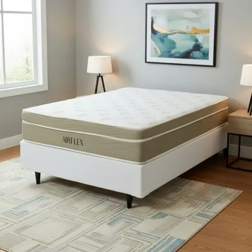 Colchão Casal Airflex Molas Ensacadas + Base Box - Entrega Rápida