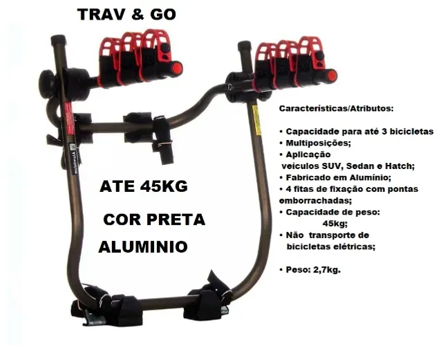 Suporte Transbike de Porta Malas bicicletas