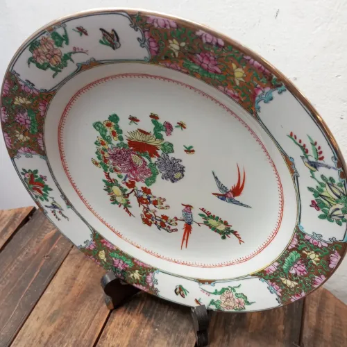Antigo Prato Decorativo Chinês 