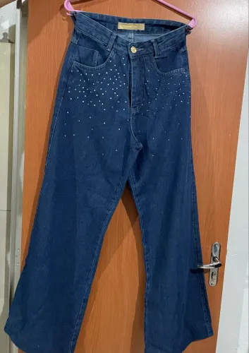 Calça Jeans Wide Leg 100% Algodão