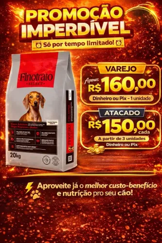 Ração Premium especial finotrato select 20kg, PROMOÇÃO,  fazemos entregas em todo DF 
