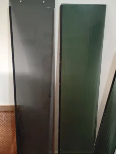 Box de banheiro canto L, com vidro temperado, fumê e canelado