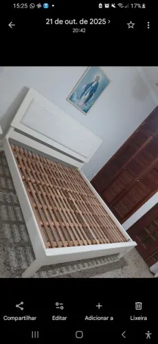 Cama Queen Casal, Madeira Branca.