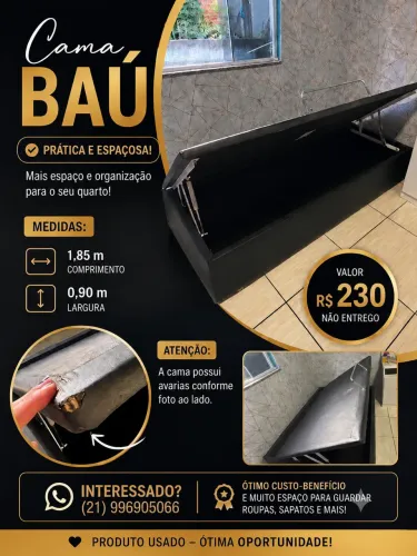 Base de cama baú solteiro