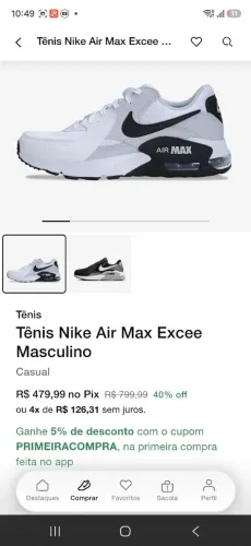 Tênis Nike air Max usado so uma vez