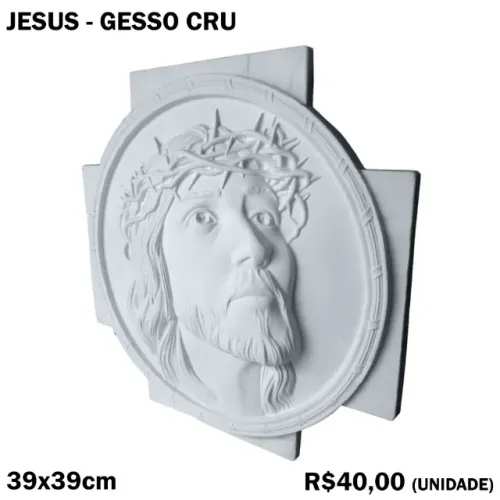 Quadro de Jesso Cru - Jesus