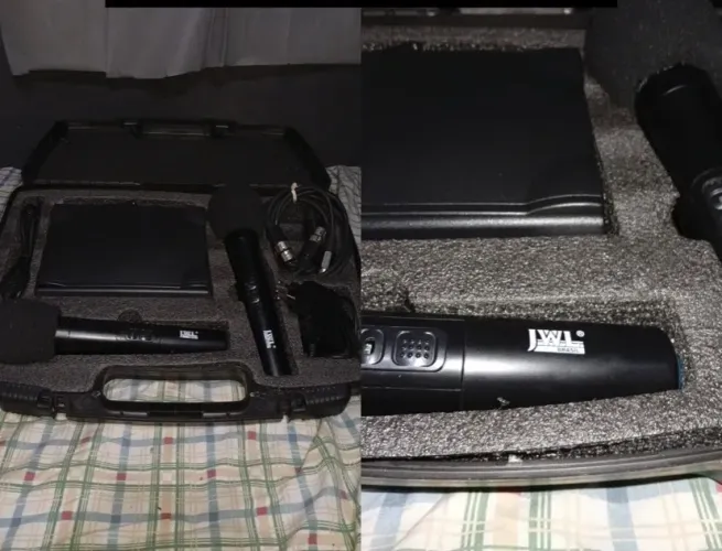 Microfone Sem Fio Mão Duplo UHF JWL U-585