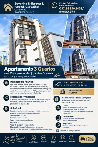 Apartamento à Venda no Jardim Oceania | 57m² | Próximo ao Mar e Parque Parayba II