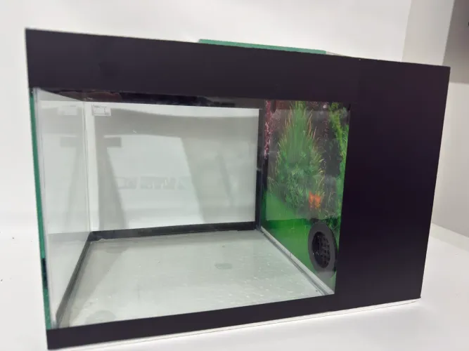 Aquário novo com sump de filtragem lateral vidro com tampas 