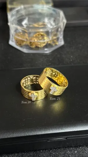 Anel Pai Nosso ouro 18k