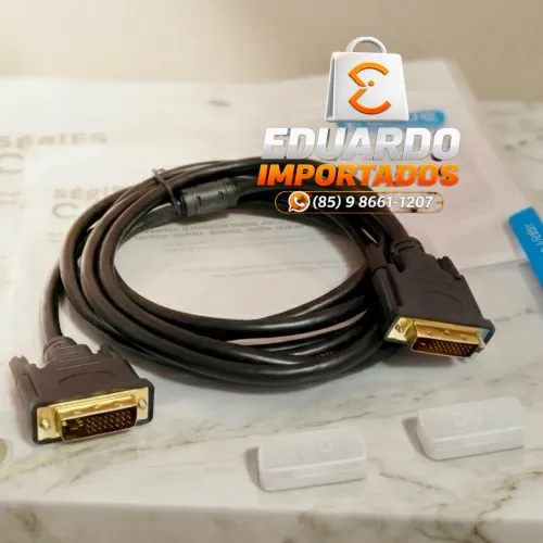 Cabo de Vídeo para PC, Notebook DVI de 3 Metros, Reforçado Alta Qualidade e resistência