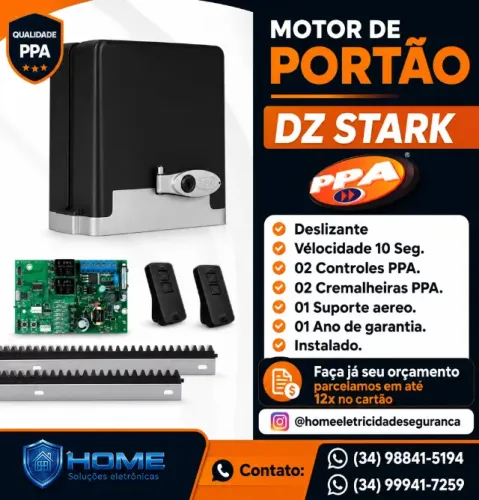 Portões Eletrônicos/ Motor de Portão Deslizante Dz Stark PPA