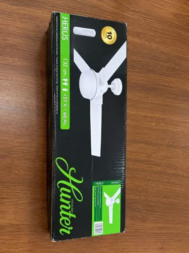 Ventilador de Teto Hunter Fan Herus Branco 3 pás com luminária 127V
