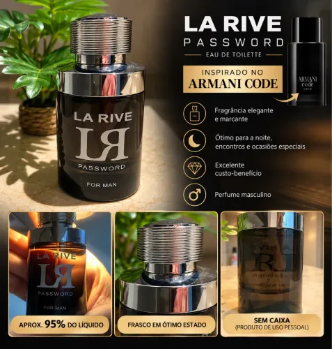 Perfume La Rive Password Masculino - 95% cheio - Desapego