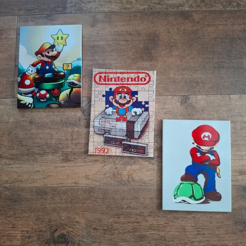Conjunto 3 Quadros Decorativos Super Mário Bros Super Nintendo (SNES)