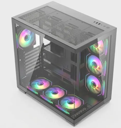 Gabinete Gamer Aigo Darkflash Aquário E- ATX Mid Tower 7 Fans Argb