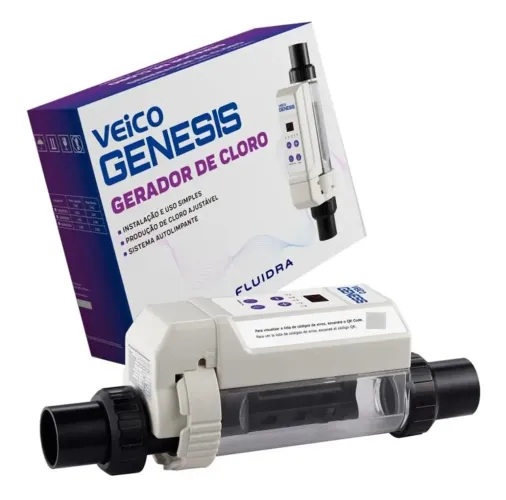 Gerador De Cloro Pra Piscinas Até 45000 Lt Genesis 15 Veico