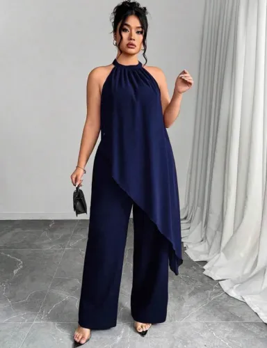 Macacao azul marinho plus size g2 pantalona