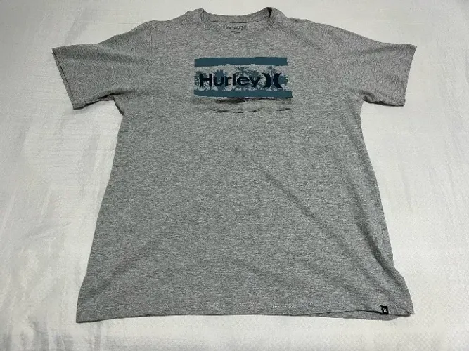 Camiseta Masculina Hurley Silk Pool Side Manga Curta Estampada - Cinza Mesclado