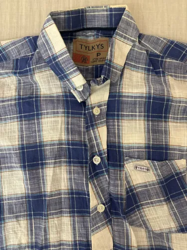 Camisa Xadrez Azul Masculino Tylkys tamanho P