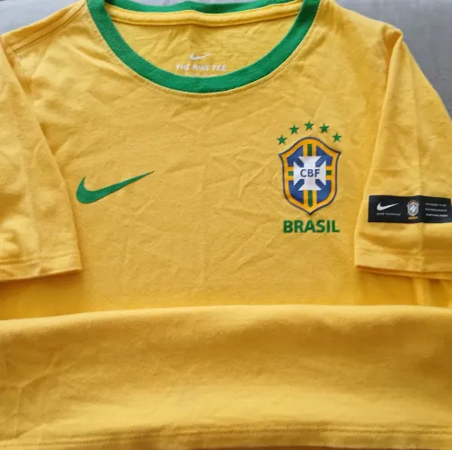 Camisa Brasil Nike Infantil Tam P Amarela