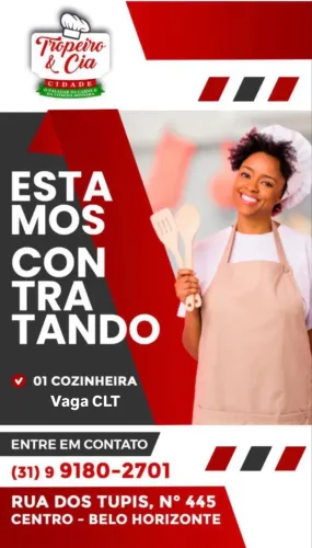 VAGA PARA COZINHEIRA