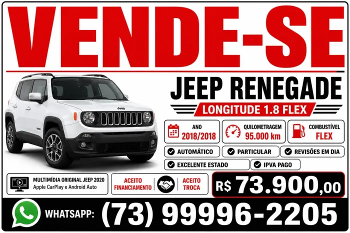 Jeep Renegade Longitude 1.8 4X2 Flex 16V Aut. 2018