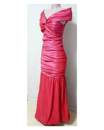 Vestido de Festa Arthur Caliman Rosa Pink Tafetá Acetinado Tam.40