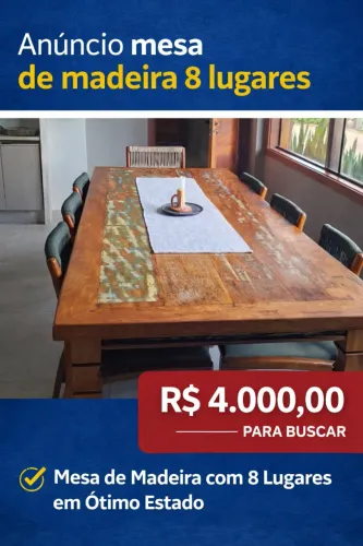 Mesa de madeira para cozinha