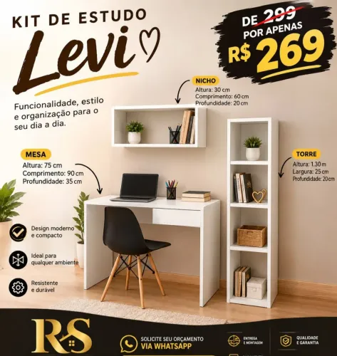 Kit de Estudo Mesa + Nicho + Torre