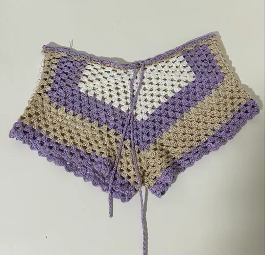 short de croche lilas