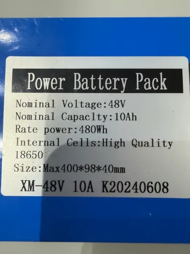Bateria 48V 10Ah - 480Wh para bicicleta elétrica / veículo elétrico