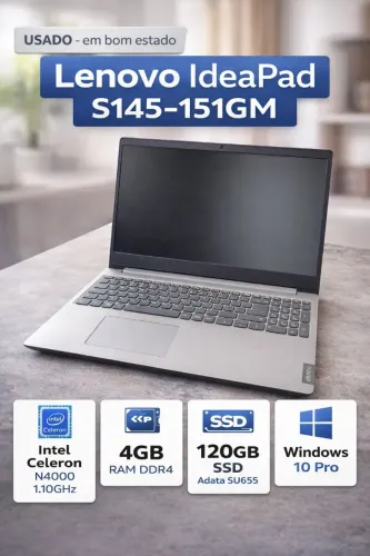 Notebook Lenovo IdeaPad S145 - Usado, em Ótimo Estado de Funcionamento