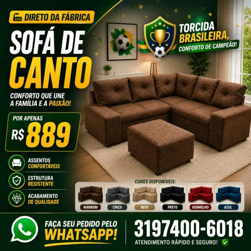 SOFÁ DE CANTO BROWN