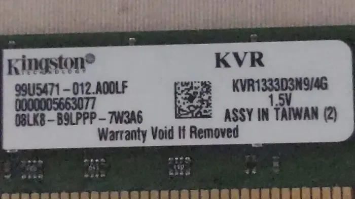 Memória 4Gb Desktop KVR1333D3N9/4G