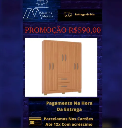 GRANDE PROMOÇÃO*GUARDA ROUPA 6 PORTAS ENTREGA GRÁTIS ACEITA CARTÃO