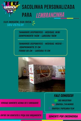 sacolinha personalizada para lembrancinha