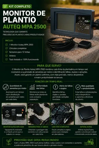Kit monitor de plantio Auteq 2500 12 linhas