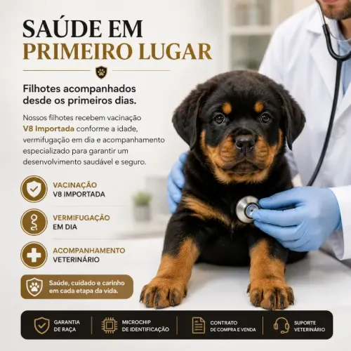 Filhote Rottweiler Vacinado | Entrega Brasil | Até 10x Sem Juros