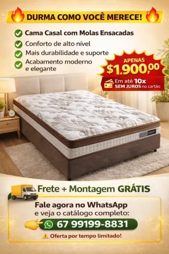 Sábado oferta cama casal Molas ensacadas novo
