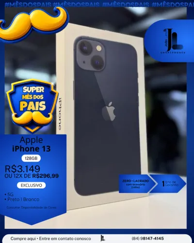 IPHONE 13, 5G, 128GB, LACRADO, EXCLUSIVO!
