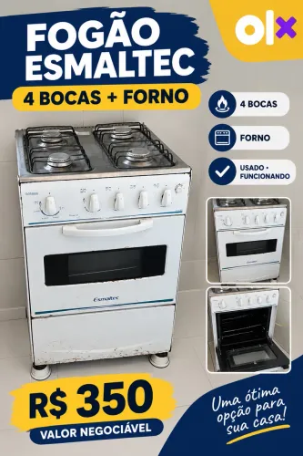 Fogão Esmaltec 4 Bocas com Forno