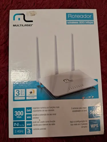 Roteador wireless 300 Mbps 3 antenas multilaser