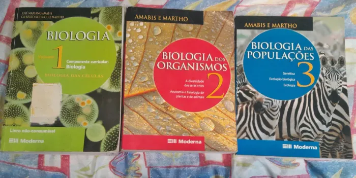 Biologia, Amabis e Martho - Vol 1, 2 e 3 - usado