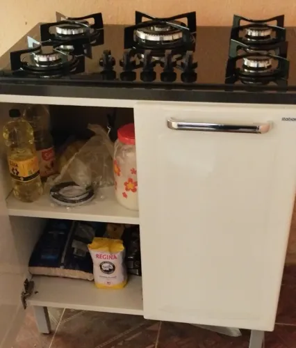 Fogão cooktop + balcão/ armário 